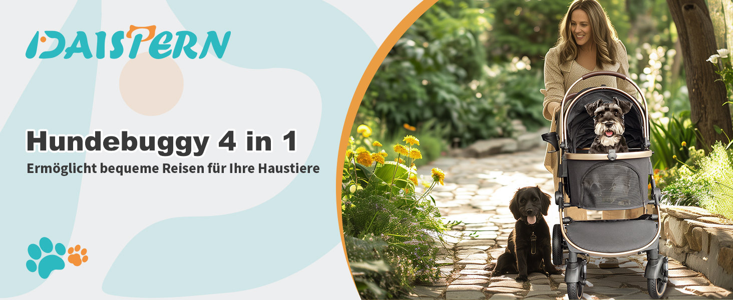 Трансформер для собак, візок-кішочка, складний, до 25 кг, з алюмінієвим каркасом, поворотні колеса, гальма, страховка, зручне сидіння (Чорний)