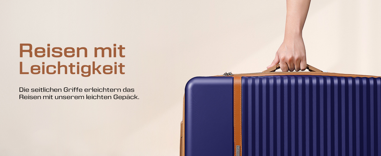 Набір валіз Joyway з ABS-пластику, 5 предметів, з розширювальною функцією, 4 колеса, TSA-замок, білий (темно-синій)