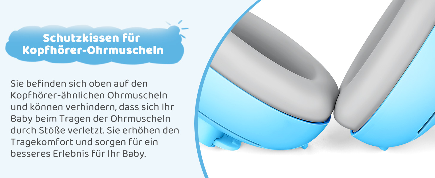 Навушники для захисту від шуму для малюків 0-2 роки, блакитні. Захист від шуму, ідеально для повсякденного використання та заходів