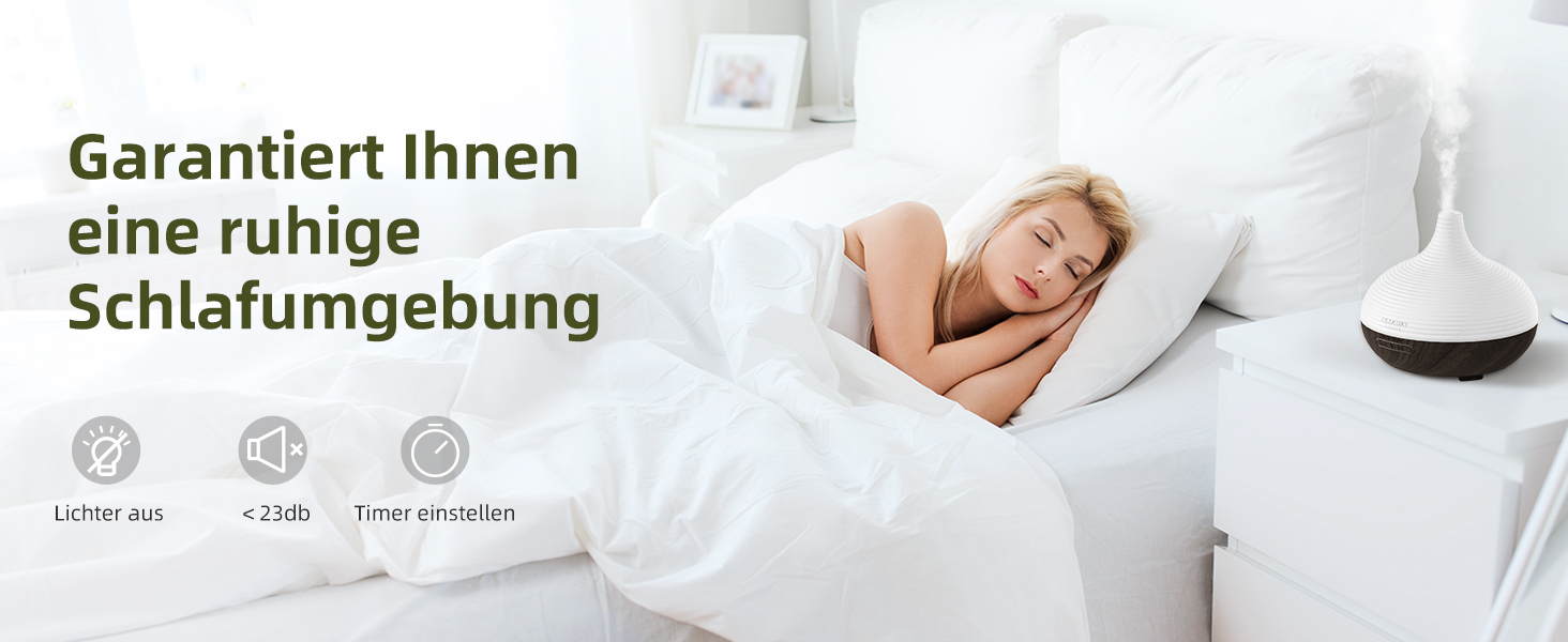 ASAKUKI Дифузор ароматичних олій 300мл, ультразвуковий зволожувач повітря, ароматерапія, LED-підсвічування, без BPA, для спа, офісу, спальні (Чорний)