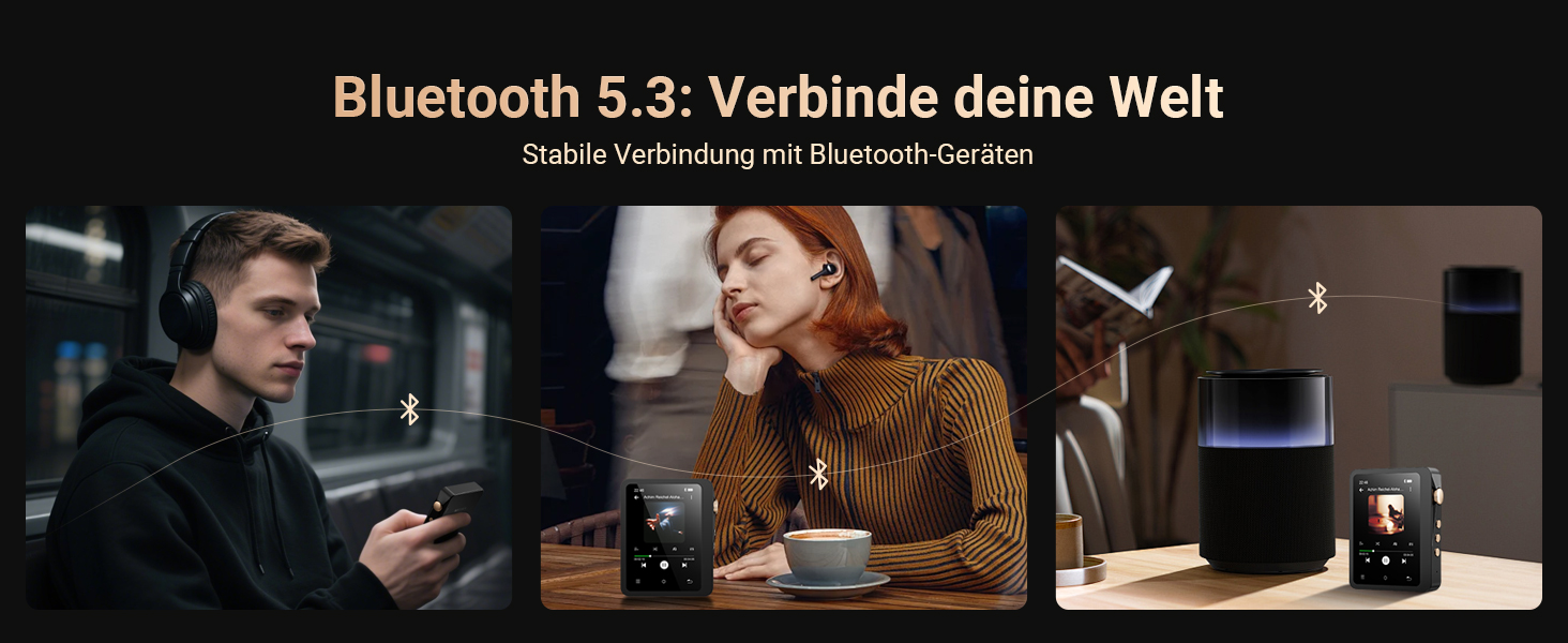 MP3 плеєр Mechen 128GB Hi-Res Bluetooth 5.3 з FLAC, DSD DAC, USB-C, сенсорний екран, шкіряний чохол (M33)