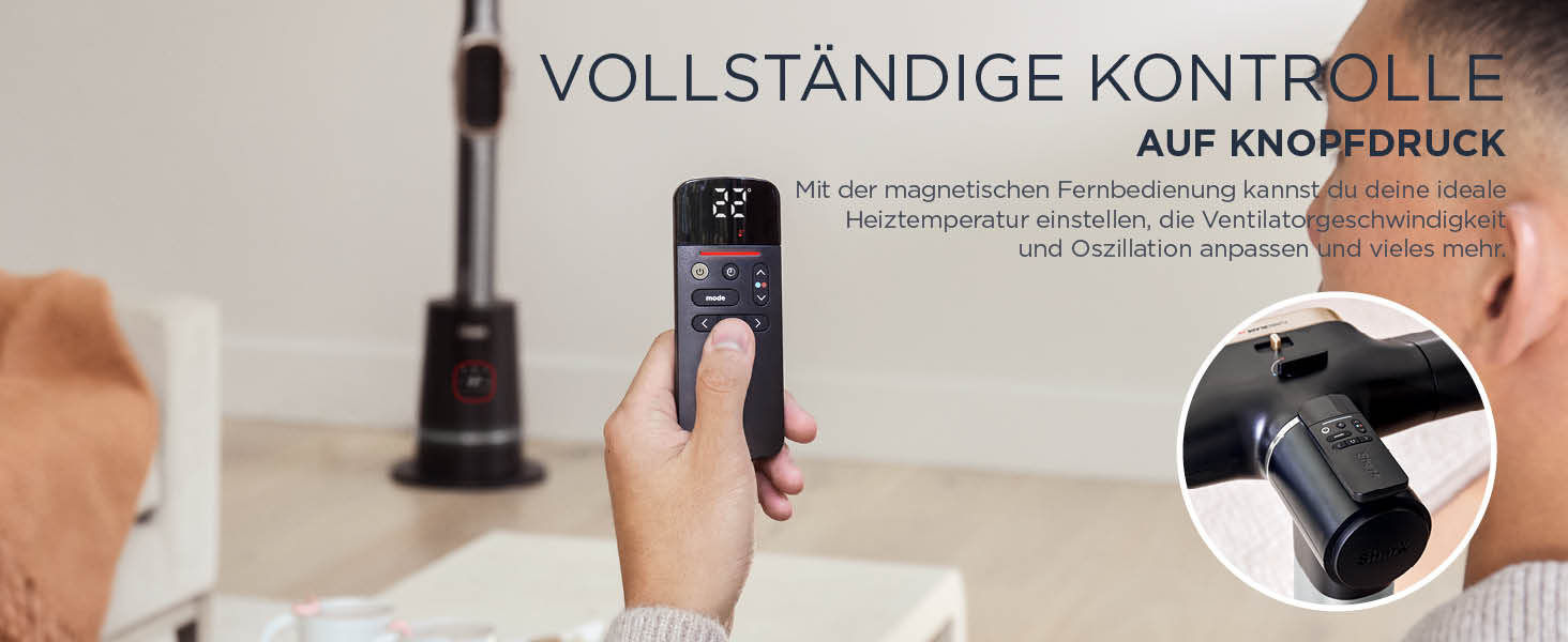 Вентилятор та обігрівач 2-в-1 Shark TurboBlade Cool + Heat з термостатом, пультом керування та коливанням | Безлопатевий вентилятор та обігрівач для швидкого нагріву та охолодження, чорно-золотий, TH200EU TurboBlade – Cool + Heat, антрацит