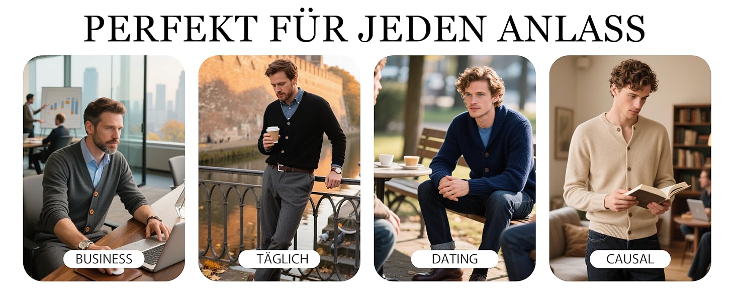 Чоловічий кардиган Kaspin з вовняної суміші, V-подібний виріз, ґудзики та кишені (колір кава, розмір S)