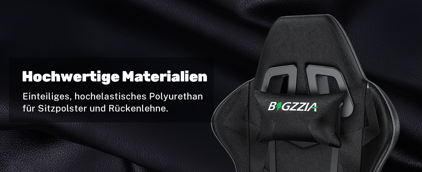 Геймерське крісло Racingreat Ergonomic: PC крісло для геймерів та офісу з регульованим кутом нахилу, PU шкіра, подушка під голову. Чорне.