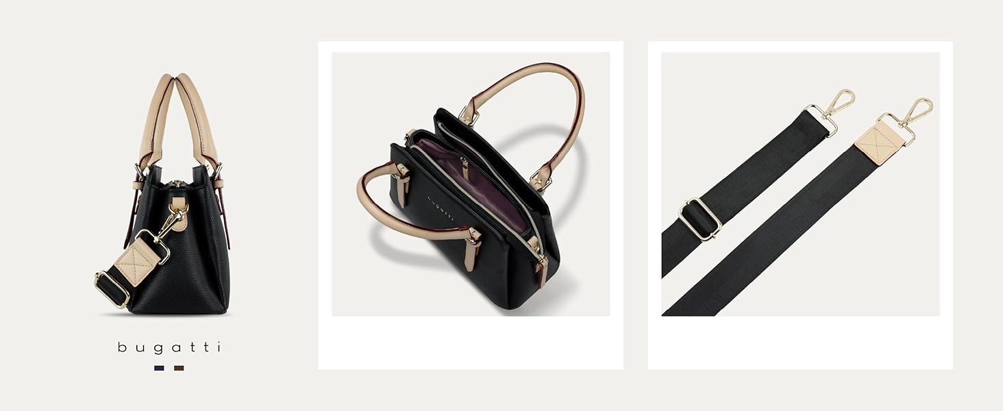Сумка жіноча Bugatti Ella чорна, маленька сумка через плече для жінок