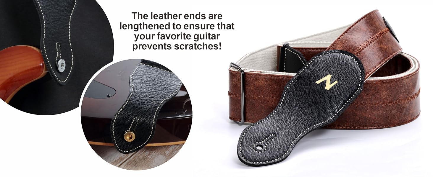 Гітарний ремінь Nefelibata з кишенею для медіатора, 2.3-дюймовий веганський шкіряний ремінь для гітари в стилі Porter, вінтажний стиль 30-х років, з медіаторами, кнопками та замками. Регульована довжина від 42 до 66 дюймів (зелений)