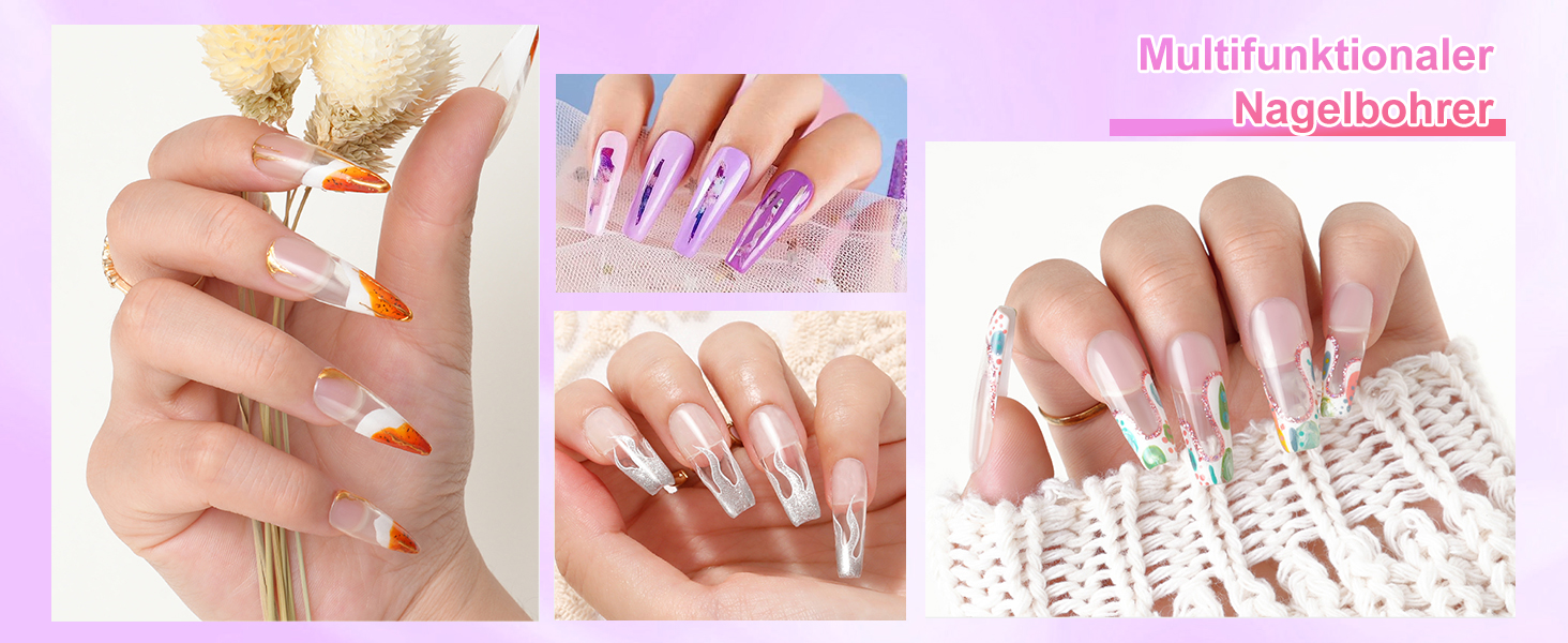 Електрична машинка для манікюру та педикюру CozyZen Professional: набір для догляду за нігтями з LCD-дисплеєм, керуванням рукою та ногою, тиха робота (рожевий)