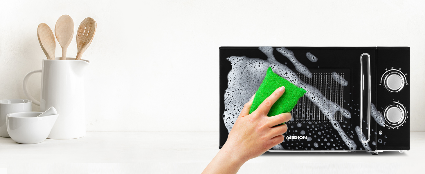 Мікрохвильова піч MEDION MD 15644, 700 Вт, 17 л, 6 рівнів, чорна