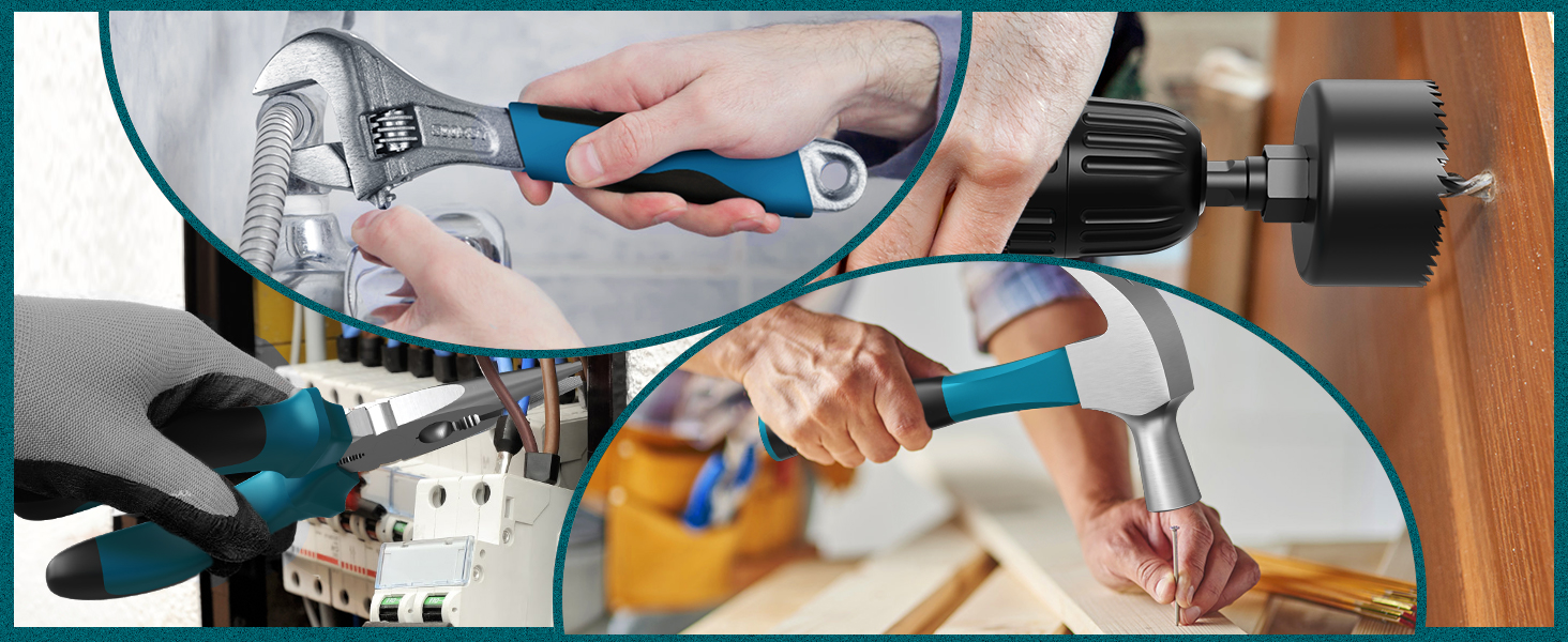 Набір інструментів Sundpey 255 шт. з акумуляторною дриль-шуруповертом 21V, акумуляторний набір з 2 * 2000mAh акумуляторами, ящиковий інструмент з шухлядою для ремонту дому та автомобіля, блакитний