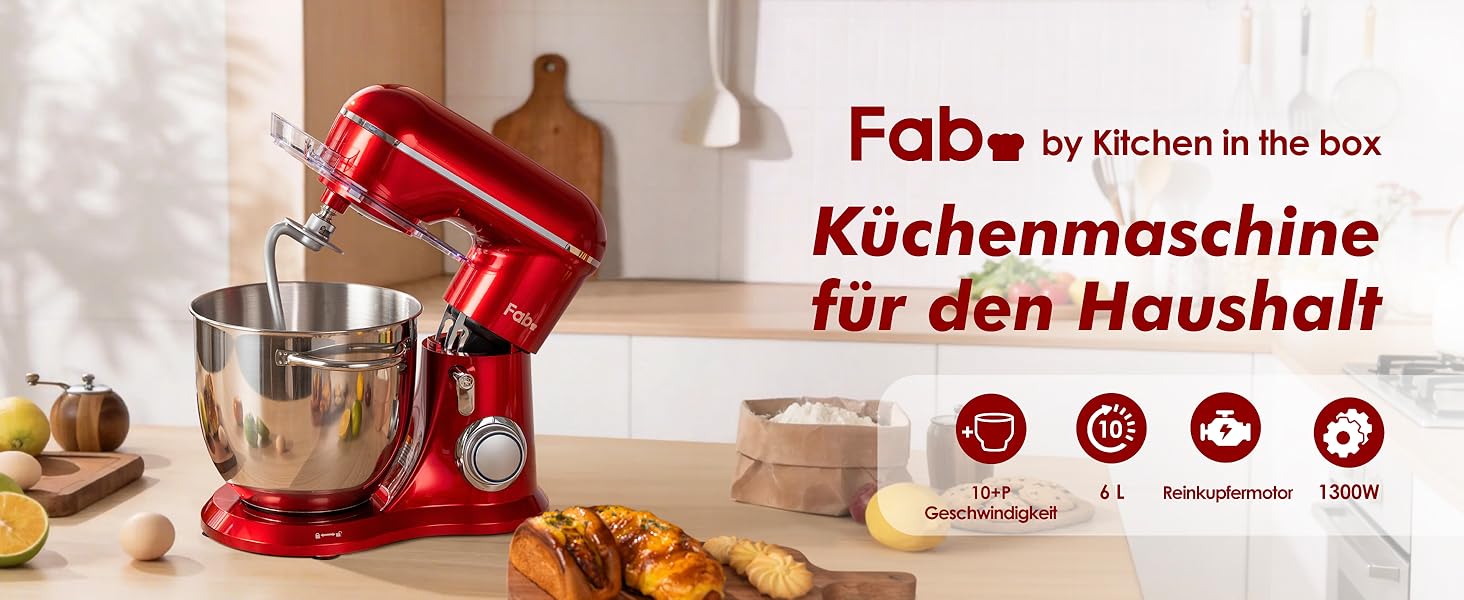 Кухонний комбайн Kitchen in the box, планетарний міксер з чашами 4,5 л та 5 л, 1300 Вт, 10+ швидкостей, набір насадок (крюк, вінчик, міксер)