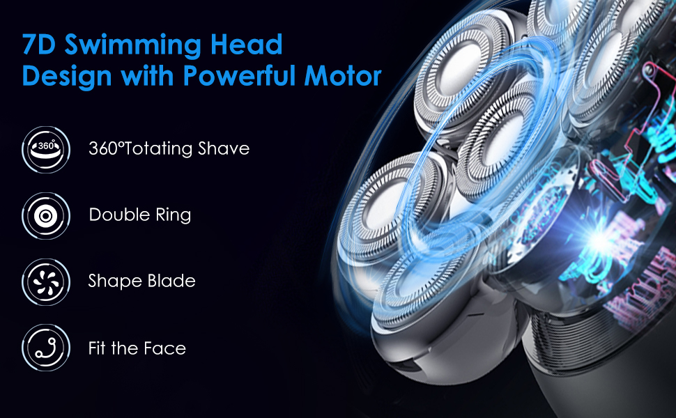 Електричний гострострумний апарат для гоління чоловічий 6-в-1 з LED дисплеєм, IPX6 водонепроникний, бездротовий, з індикатором заряду батареї
