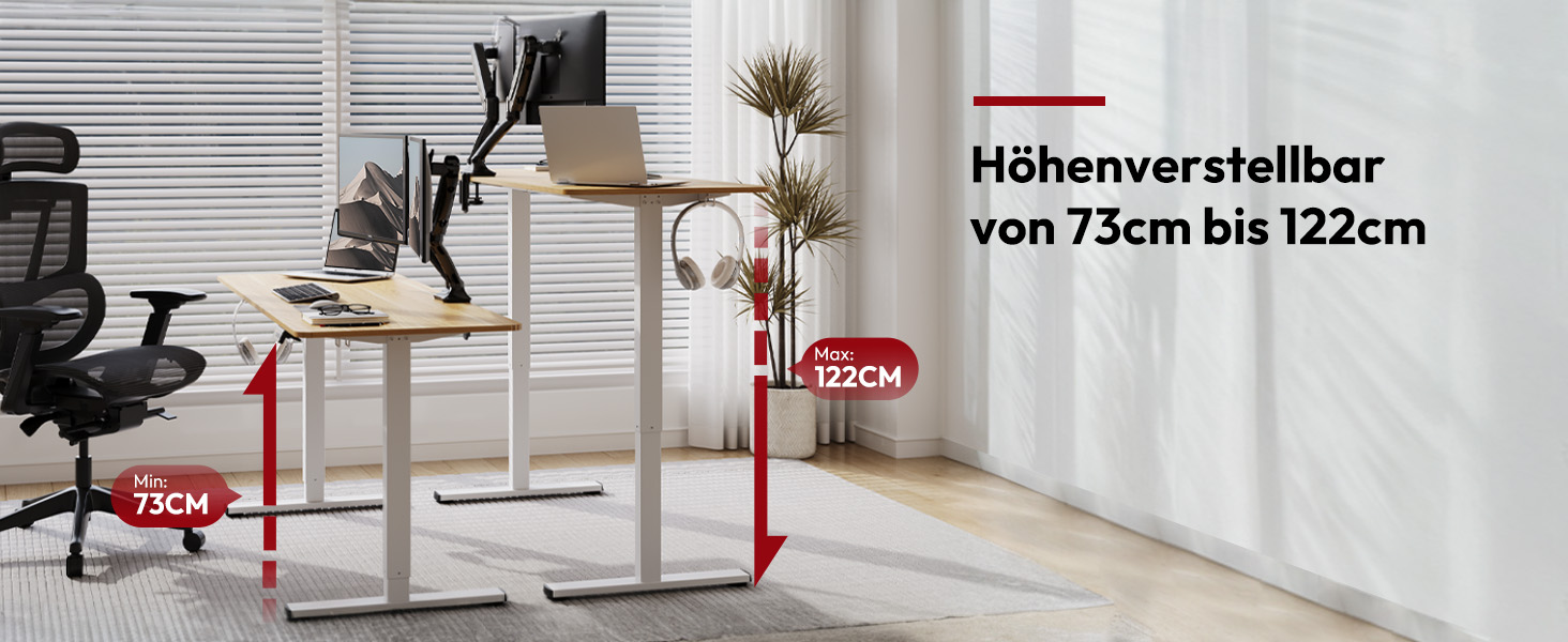 Регульований стіл Sanodesk 200x80 см, електричний, ергономічний, з пам'яттю, для комп'ютера (коричневий)