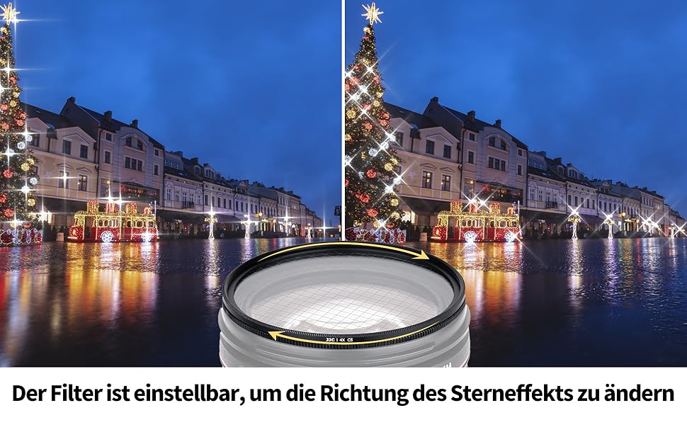 Фільтр JJC Glas-Stern 62mm (4/6/8 променів) для Sony A7/A7C/A7R/A7S/A9 + об'єктив Sony FE 90mm F2.8 Macro G OSS та інші об'єктиви з різьбою 62mm