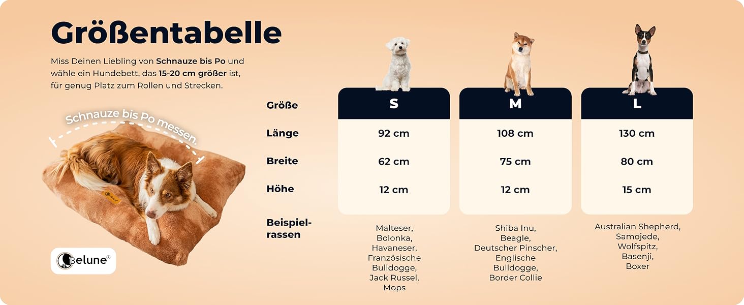 Belune® Делюкс подушка для собак [Світло-сірий, L (130x80x15 см)] - миється, ліжко для великих собак, подушка для собак великих порід світло-сіра L (130x80x15 см)