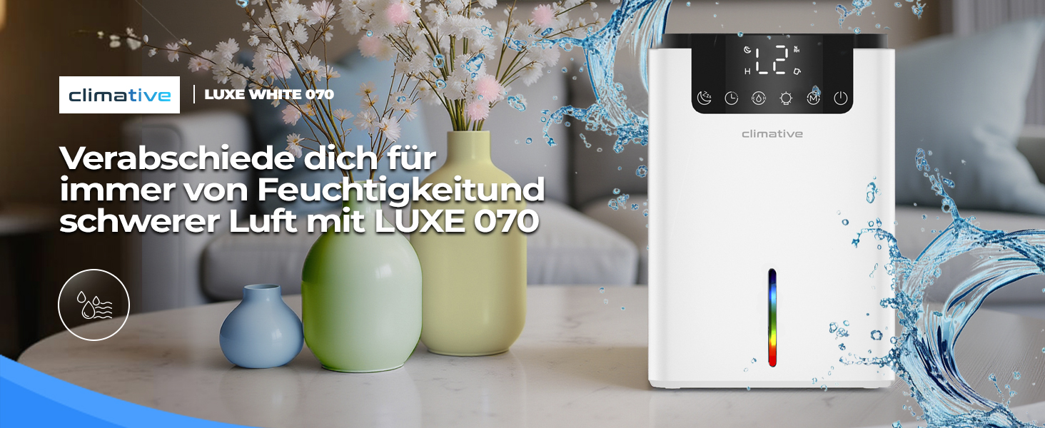 Електричний осушувач повітря LUXE UV 0.7L/24h з LED-дисплеєм, таймером та низьким рівнем шуму. Ідеально для дому, квартири, ванної кімнати - захист від вологи та плісняви. Білий.