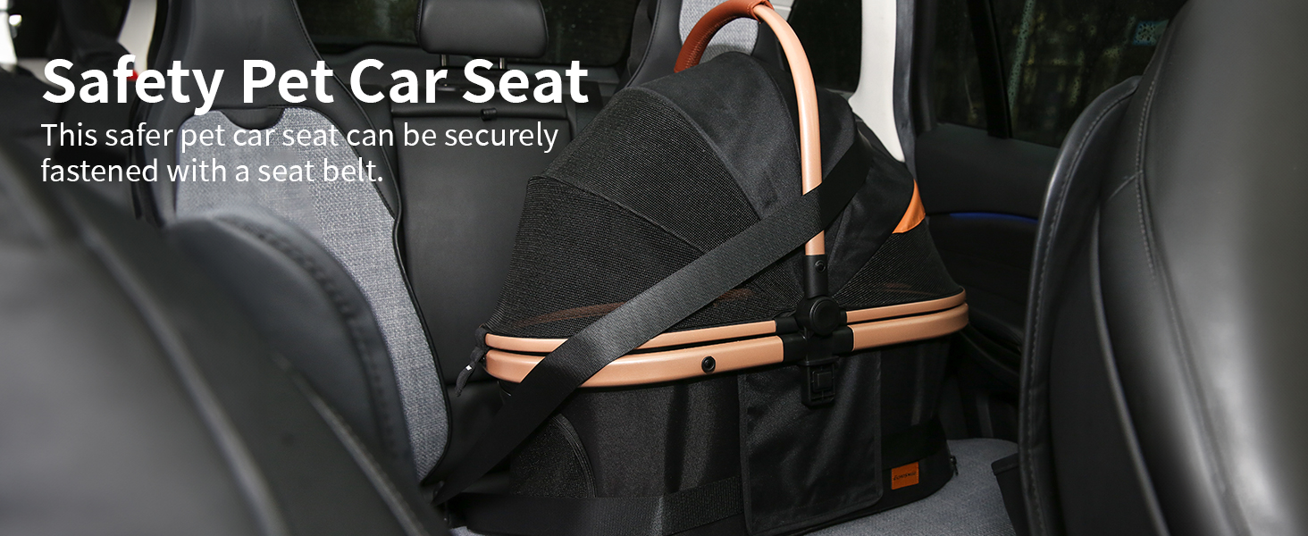 Візок для собак EchoSmile до 20 кг, 4-в-1, чорний. Складаний, з колесами, сітковими віконцями. Підходить для собак та котів середніх розмірів