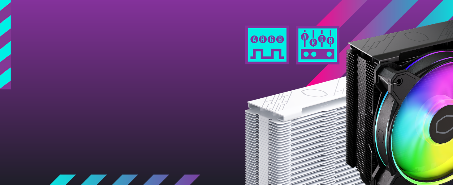 Cooler Master Hyper 212 Halo: Кулер для CPU з RGB підсвічуванням, чорний, LGA1700 & AM5, 4 теплові трубки