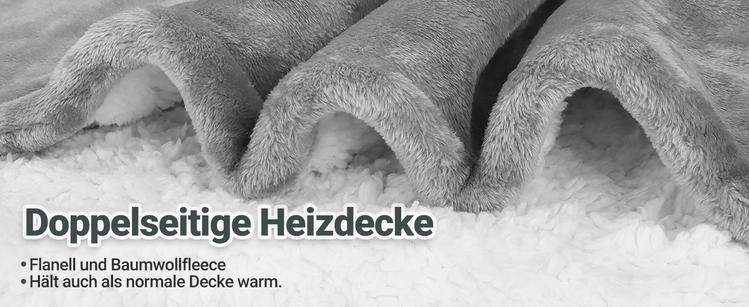 Електрична ковдра Charmofun з автовимкненням, 130x180 см, 8 режимів нагріву, таймер 12 годин, пральна машина, тепла двошарова ковдра з фланцелю для ліжка, дивана, офісу, світло-сіра