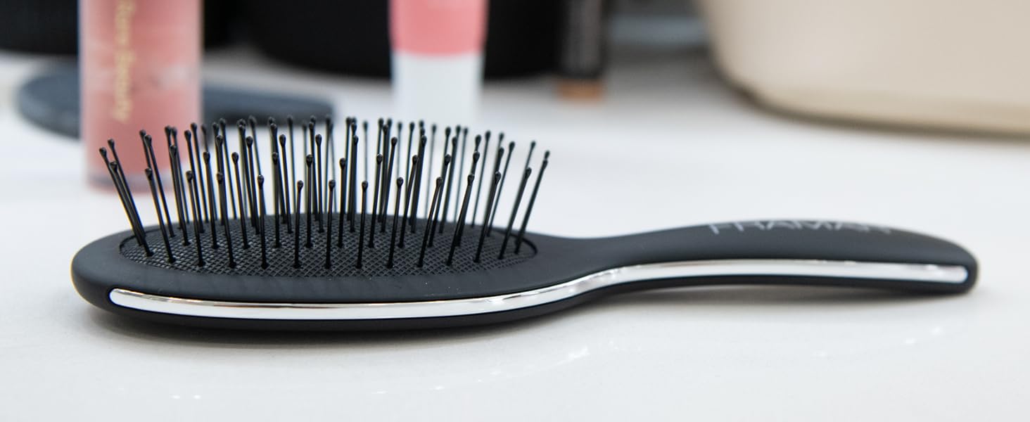 FRAMAR Міні гребінець для волосся - компактний, для подорожей, розплутування, для всіх типів волосся, чорний матовий