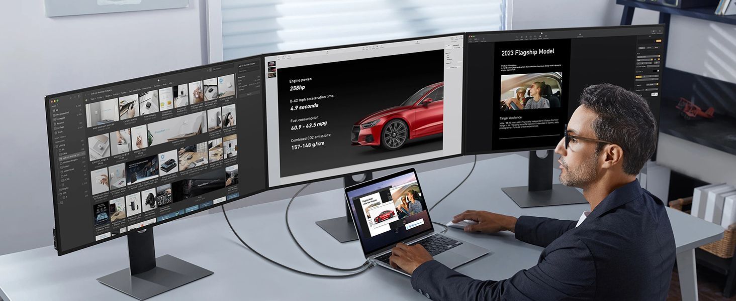 Кабель USB-C на HDMI 4K 2м, USB Type-C - HDMI, плетені, Thunderbolt, сумісний з iPhone, MacBook, iMac, iPad, Samsung, Dell