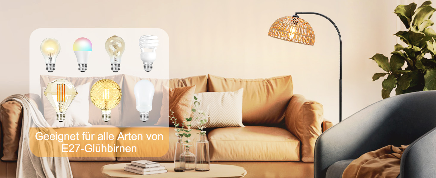 Стельова лампа Winverty для вітальні з полицею, 3 лампочки, вінтажний стиль, регульована висота 1.66м, Е27, з абажуром з льону, з вимикачем на ніжці