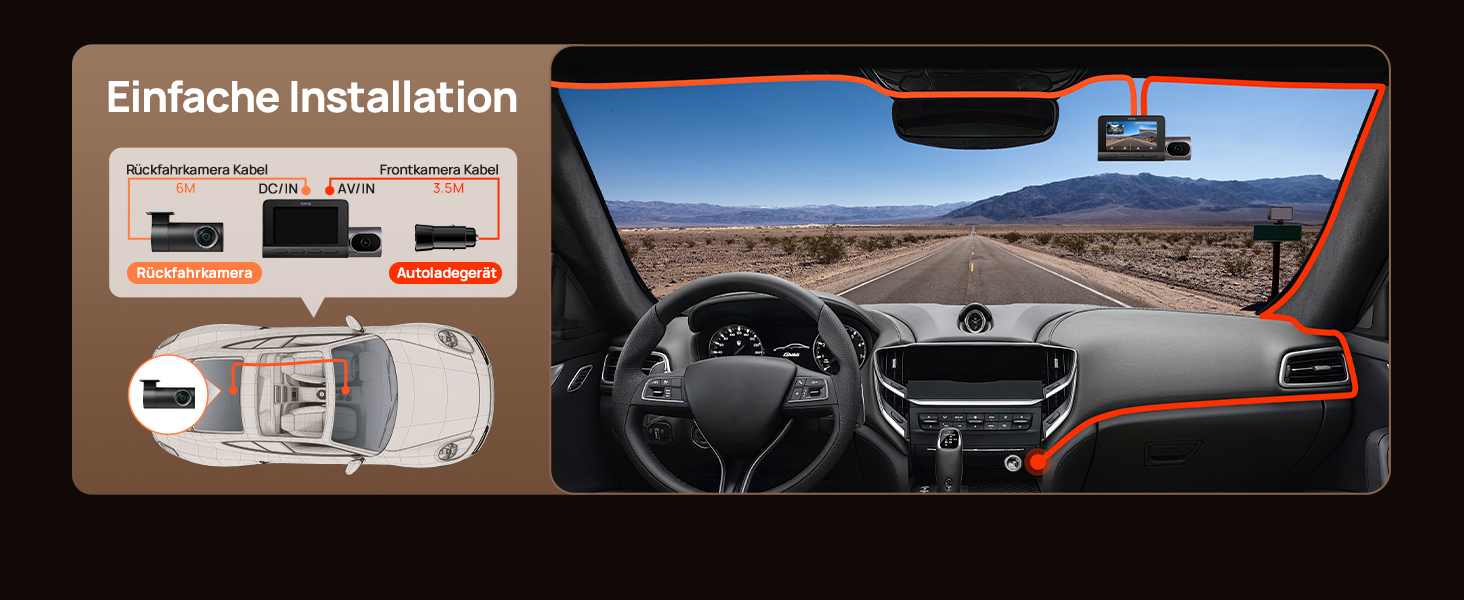 3-канальний автомобільний відеореєстратор 70mai T800E 4K (Передня, Задня, Салонна камери), HDR, ІЧ нічний режим, 24ГД нагляд, GPS, WiFi 6, Суперконденсатор, 64GB SD карта