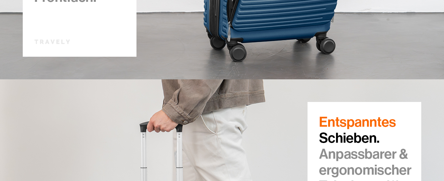 Чемодан туристичний великий 77см, 100л, з TSA замком, з відділенням для ноутбука (55x40x23см), глибокий синій колір, Travely