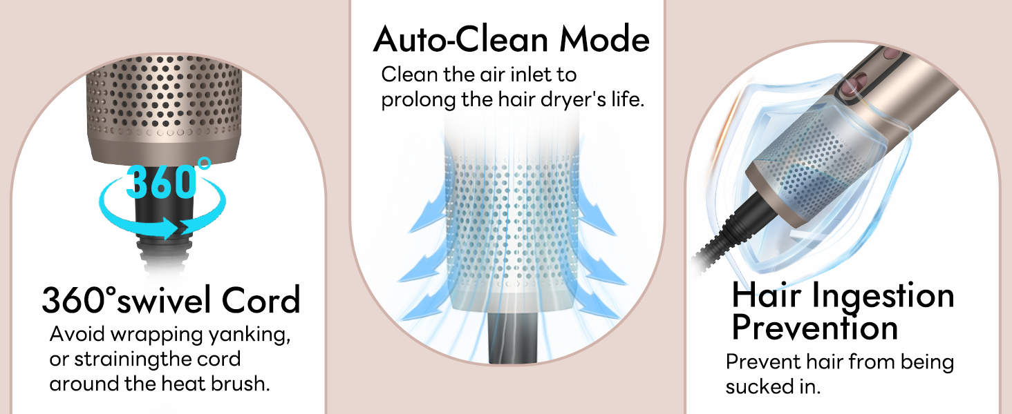 Airstyler 6-в-1 з LCD-дисплеєм: фен-щітка, стайлер для волосся, локони, об'єм, випрямлення, сушка, 110000 обертів/хв