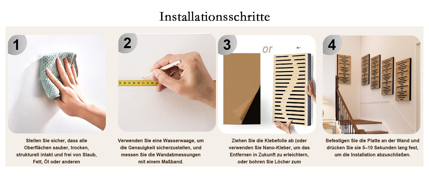 Акустичні панелі JBER для звукоізоляції стін, самоклеючі шумопоглинаючі плити з імітацією натурального дуба, 3-шарові декоративні панелі для студії, 60×30×4.5 см, еліптичні лінії (4 шт.)