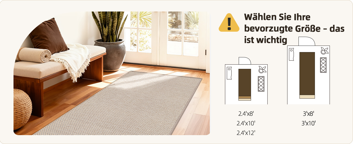 Килимок для дому COLOR&GEOMETRY, 91 x 243 см, довгий килимовий доріжка, антиковзаюча, швидковисихаюча, для кухні, спальні, коридору (Бежевий)