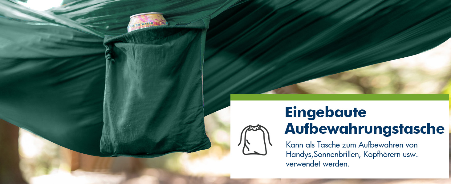 Гамак для відпочинку на природі: двомісний, 300x200 см, ультралегкий, до 300 кг, нейлон, дихаючий, для кемпінгу, саду, пляжу