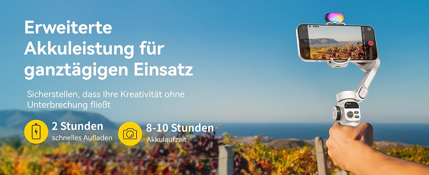 Стабілізатор для iPhone та Android від AOCHUAN: 3-осьовий гімбал з OLED-дисплеєм та подовжувачем 7,8 дюймів (Smart X2 Kit)