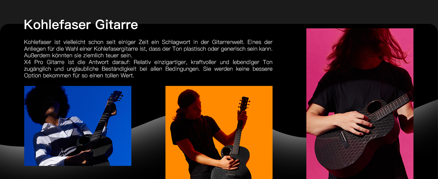 Електроакустична гітара Enya X4 Pro Mini 3/4 - Початковий набір для дітей та дорослих з підсилювачем Smart AcousticPlus, чорний колір