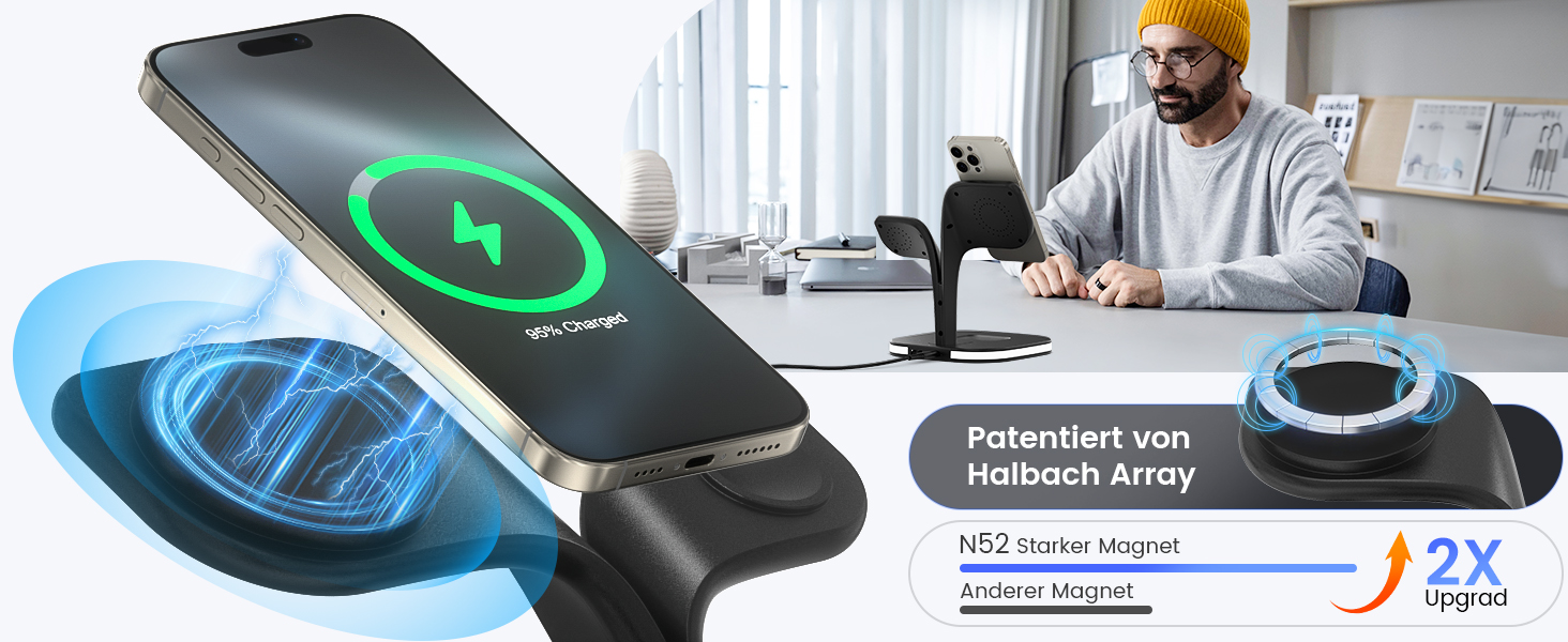 Magsafe Зарядний пристрій 5-в-1 COLSUR для iPhone 17/16/15/14/13/12 Pro Max, Apple Watch 10/9/8/7/6/5/4/SE/2/Ultra, AirPods 4/3/2/Pro - Чорний