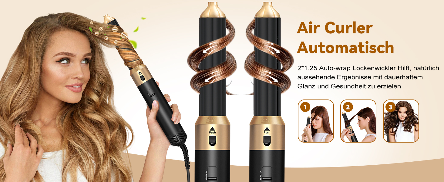 Набір для укладки волосся Airstyler 6 в 1: фен, щітка, дифузор, плойка для локонів. Ідеально для сушіння, створення об'єму та укладки.