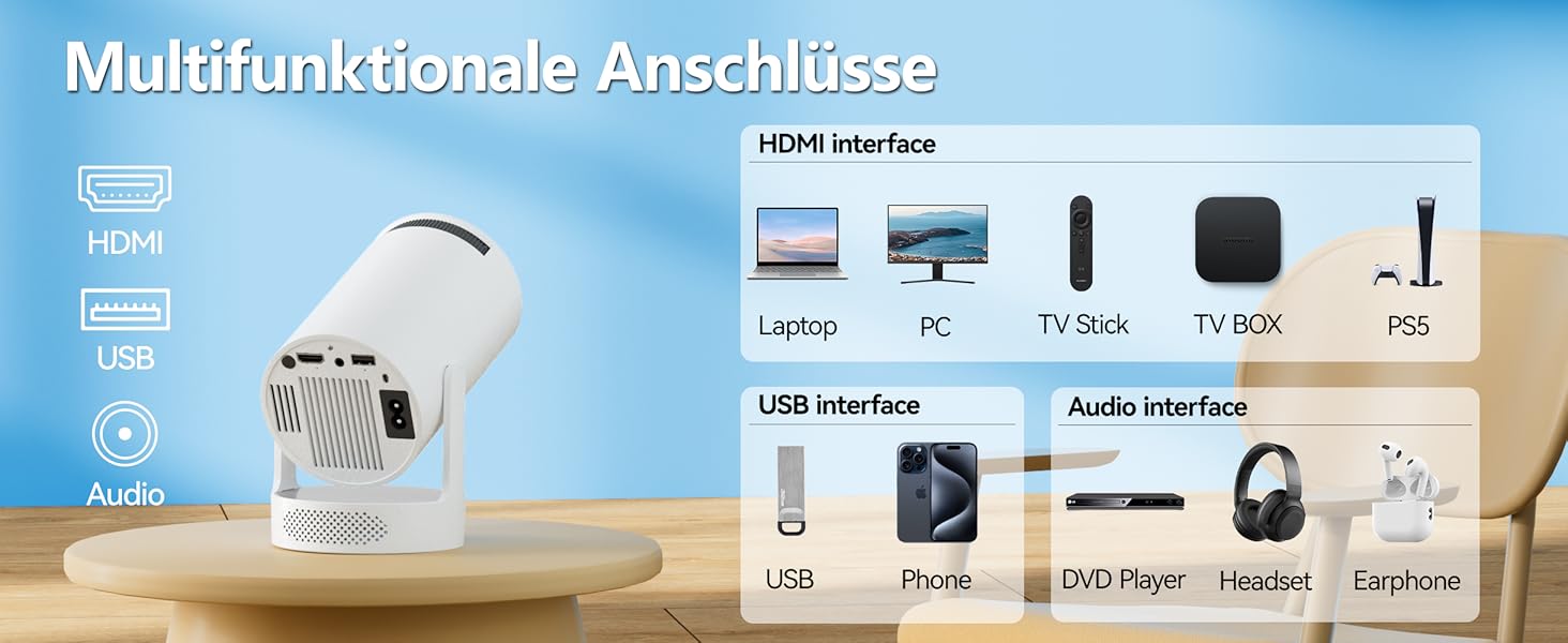 Розумний міні проектор HY300 PRO HIFI: Android 11, FHD 1080p, 4K, 300 ANSI Lumen, WiFi 6, Bluetooth 5.0, для дому та кіно