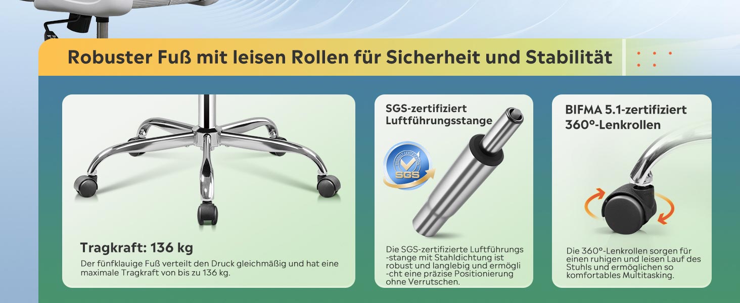 Офісний стіл DEVAISE: ергономічний крісло з регульованою підтримкою попереку та відкидними підлокітниками, регульована висота, білий, до 136 кг, без підголівника