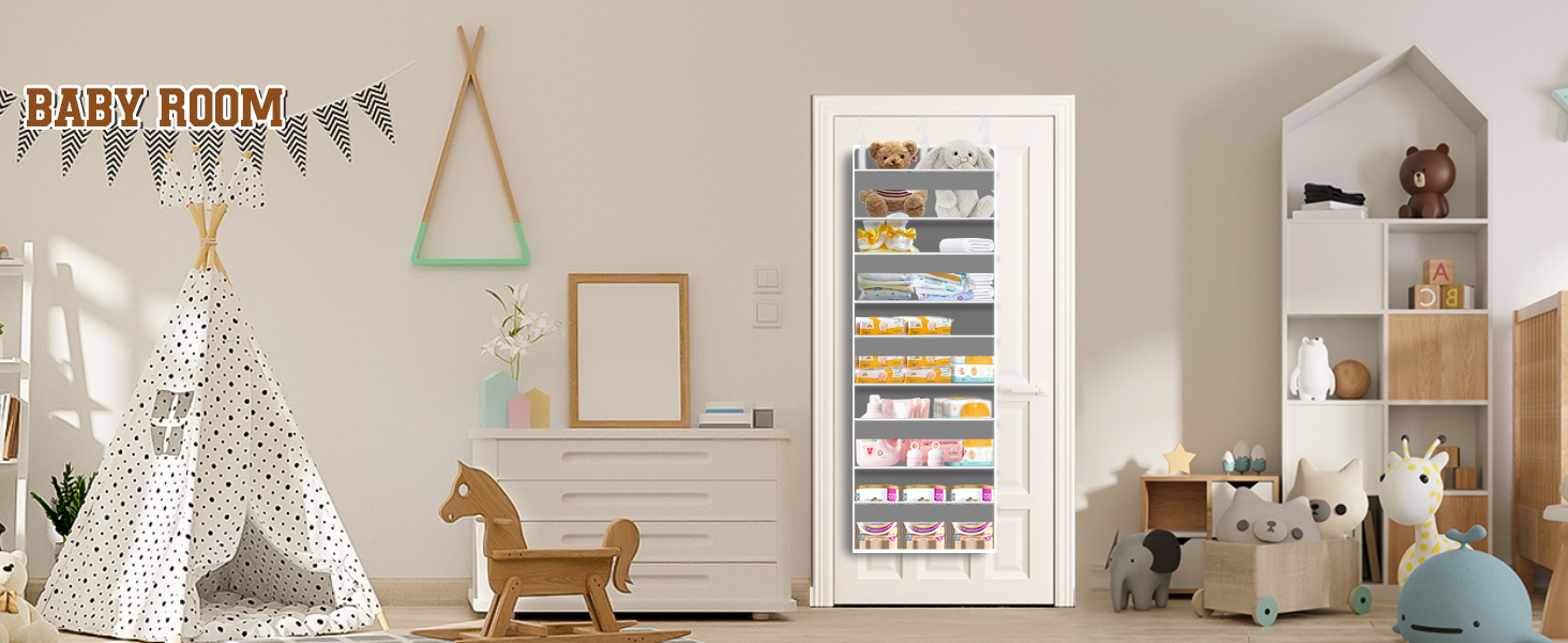 Органайзер на двері 5-поверховий складний, темно-сірий – для ванної, дитячої, кемпінгу