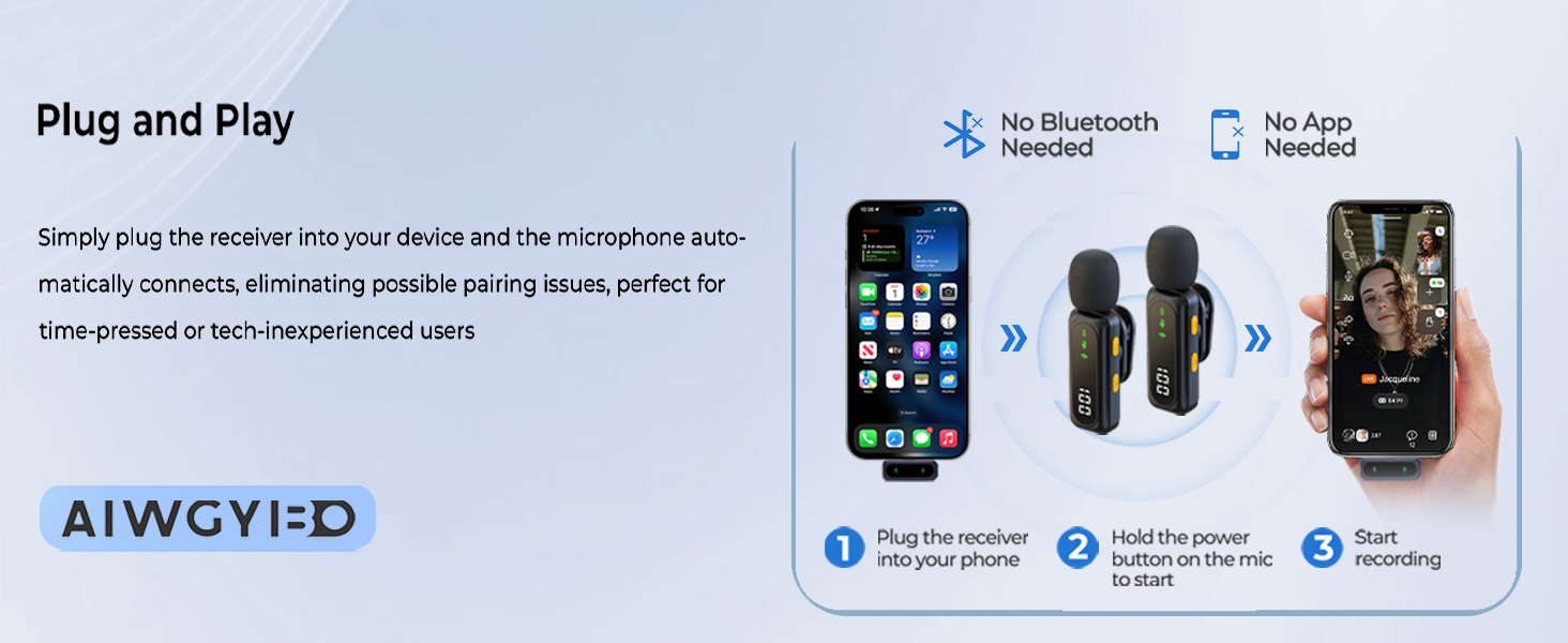 Мікрофон Handy – Петличний мікрофон сумісний з iPhone/Android/PC, магнітний лавел'єр з шумозаглушенням, для стрімінгу, влогів, YouTube та інтерв'ю (Чорний)