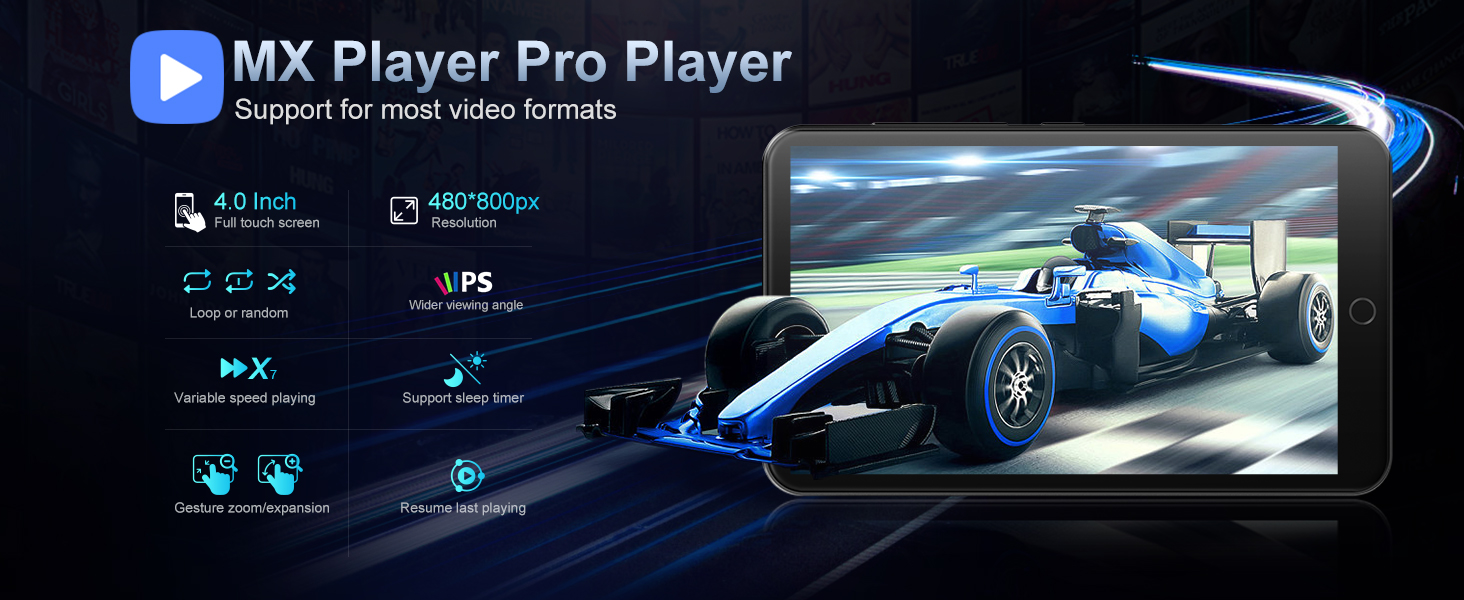 MP3 плеєр Oilsky 80GB з Bluetooth, WiFi та Android 9.0, 4