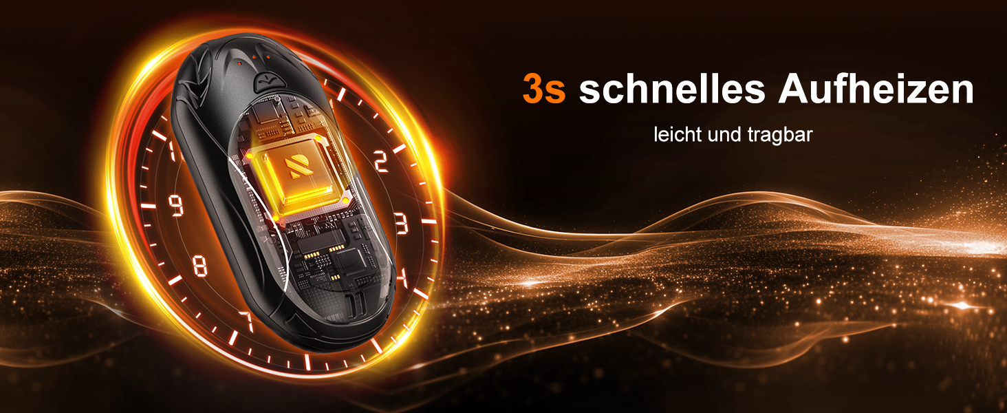 Електричний грілка для рук 2-в-1 OUTJUT 6000mAh, USB, акумулятор, 20 годин роботи, 3 режими нагріву, швидкий нагрів, для спорту на відкритому повітрі взимку, подарунок на Різдво, чорний