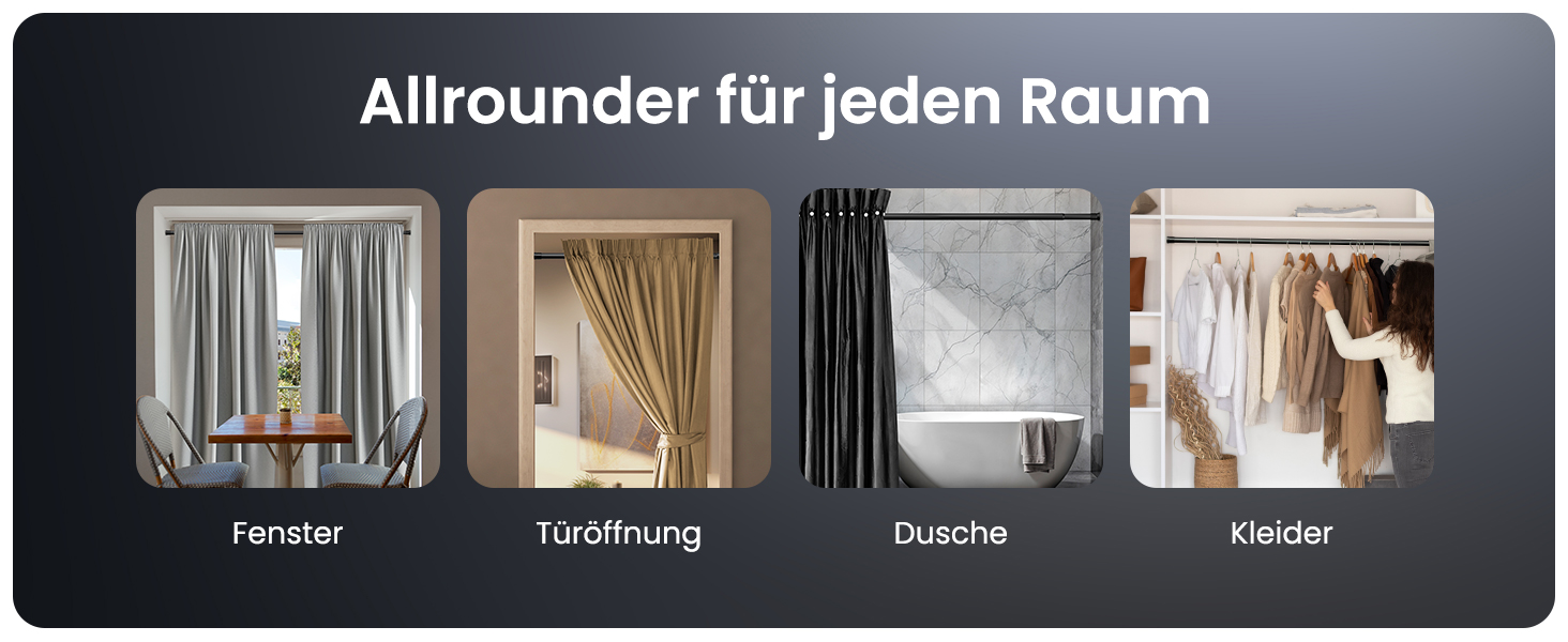 Штанга для душу без свердління 160-210 см, срібна, Ø 25 мм, телескопічна. Підходить для ванної, душу та перегородки. Штанга з нержавіючої сталі