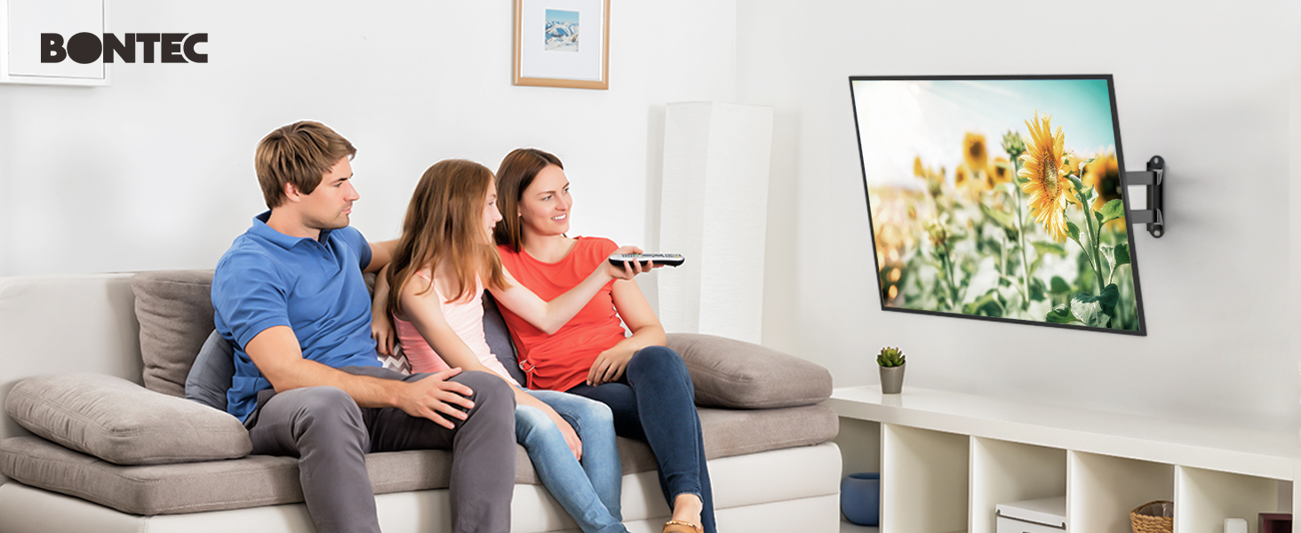 Кріплення для телевізора BONTEC: настінний тримач для LED, LCD, OLED телевізорів 13-42 дюймів, регульований, поворотний на 360°, до 20 кг, VESA 200x200 мм