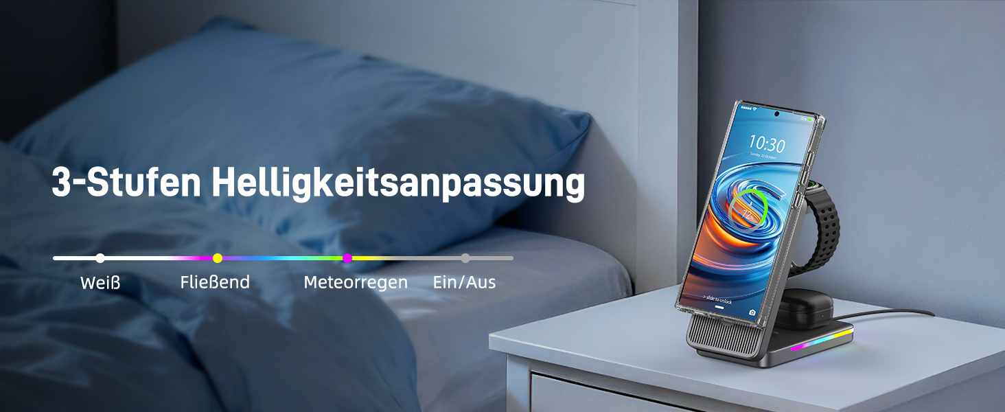 Магнітна зарядна станція 3-в-1 для Samsung Galaxy S26 Ultra, S25, Z Fold 7, Z Flip 7, Galaxy Watch Ultra 8/7/6 та Buds Pro 3 - бездротова, складна, чорна