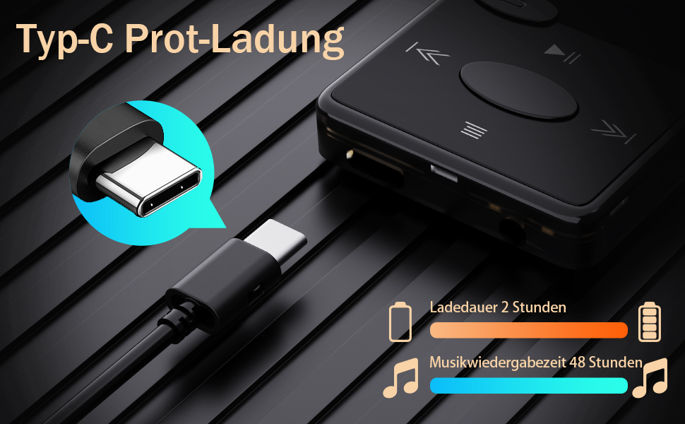 MP3-плеєр Bluetooth 5.3 HiFi, FM-радіо, 32GB, з навушниками, підтримка TF-карт (Чорний)