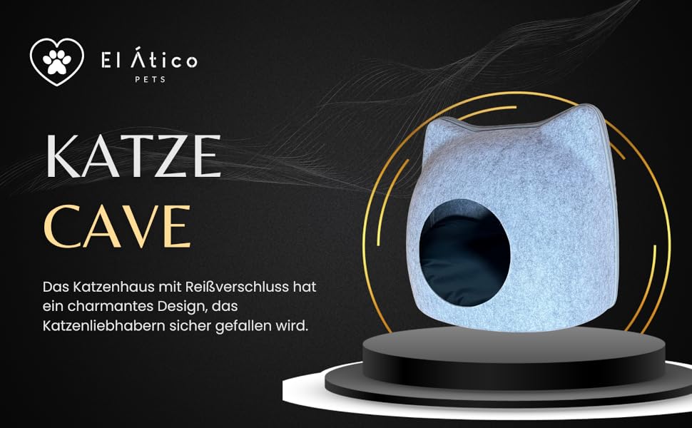 Кішка Будиночок з Фетру для Кішок. М'яке Ліжко-Гніздище для Кота (Сірий, Великий).