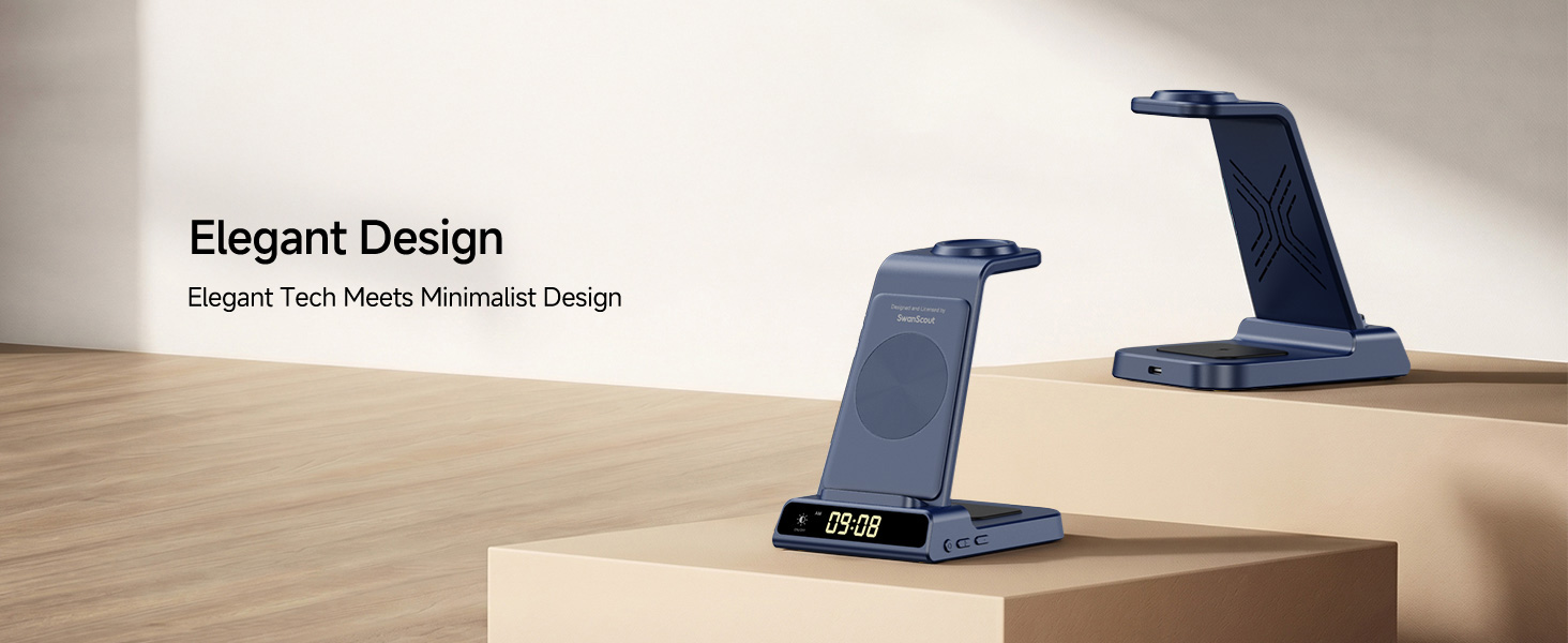 Бездротова зарядка 3-в-1 Samsung S26 Ultra/+/S26, Galaxy S25/S24/S23/Z Flip 7, Watch 8/8 Classic/7/Ultra/6/5, Buds4/4 Pro – Синій