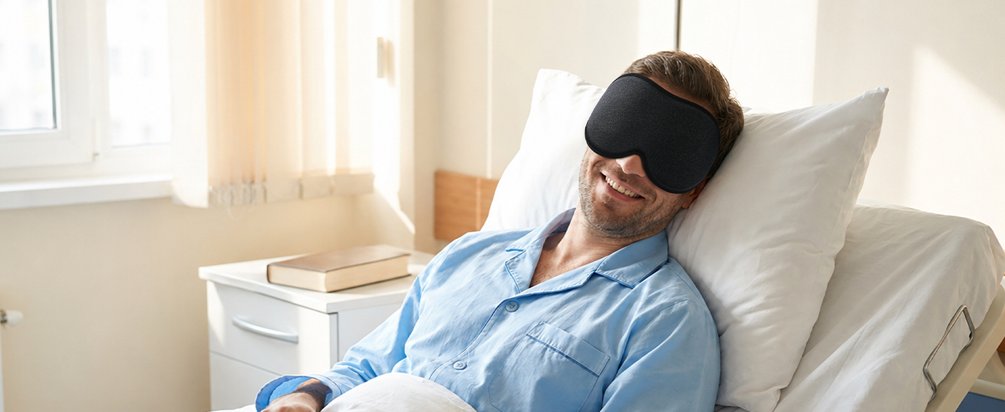 Маска для сну INNELO 3D, 100% світлонепроникна, для жінок та чоловіків, зручна, з мішечком для подорожей, чорна