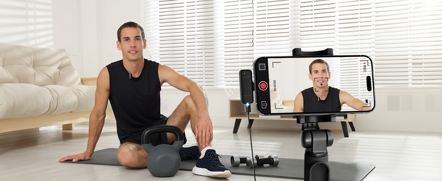 Бездротовий петличний мікрофон з зарядним кейсом, 36 годин роботи, шумозаглушення, 40 м радіус дії, Plug-and-Play для iPhone/iPad/Android/PC, YouTube, Vlog, Live-Streaming, чорний