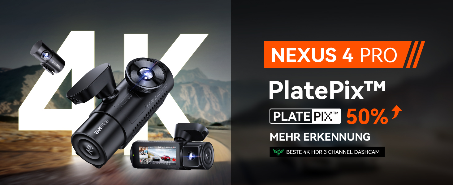 Відеореєстратор VANTRUE STARVIS 2: 4K + 1080P + 1440P, 3 канали, GPS, WiFi, паркувальний режим, нічне бачення, LTE (N4 Pro)